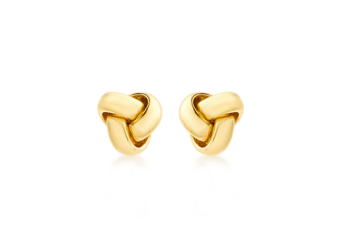 9K Yellow Gold 8mm Knot Stud Earrings