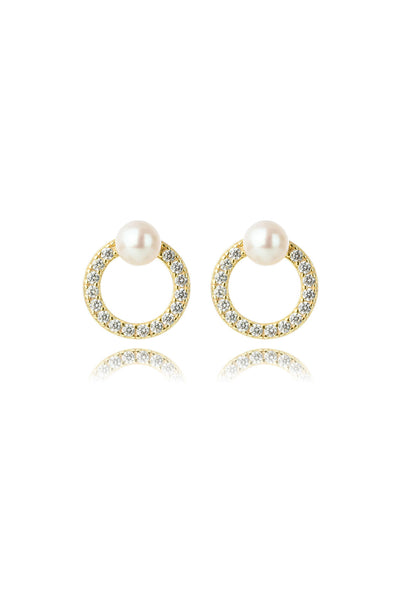 OCEANS BYRON FRESHWATER PEARL EARRINGS GOLD