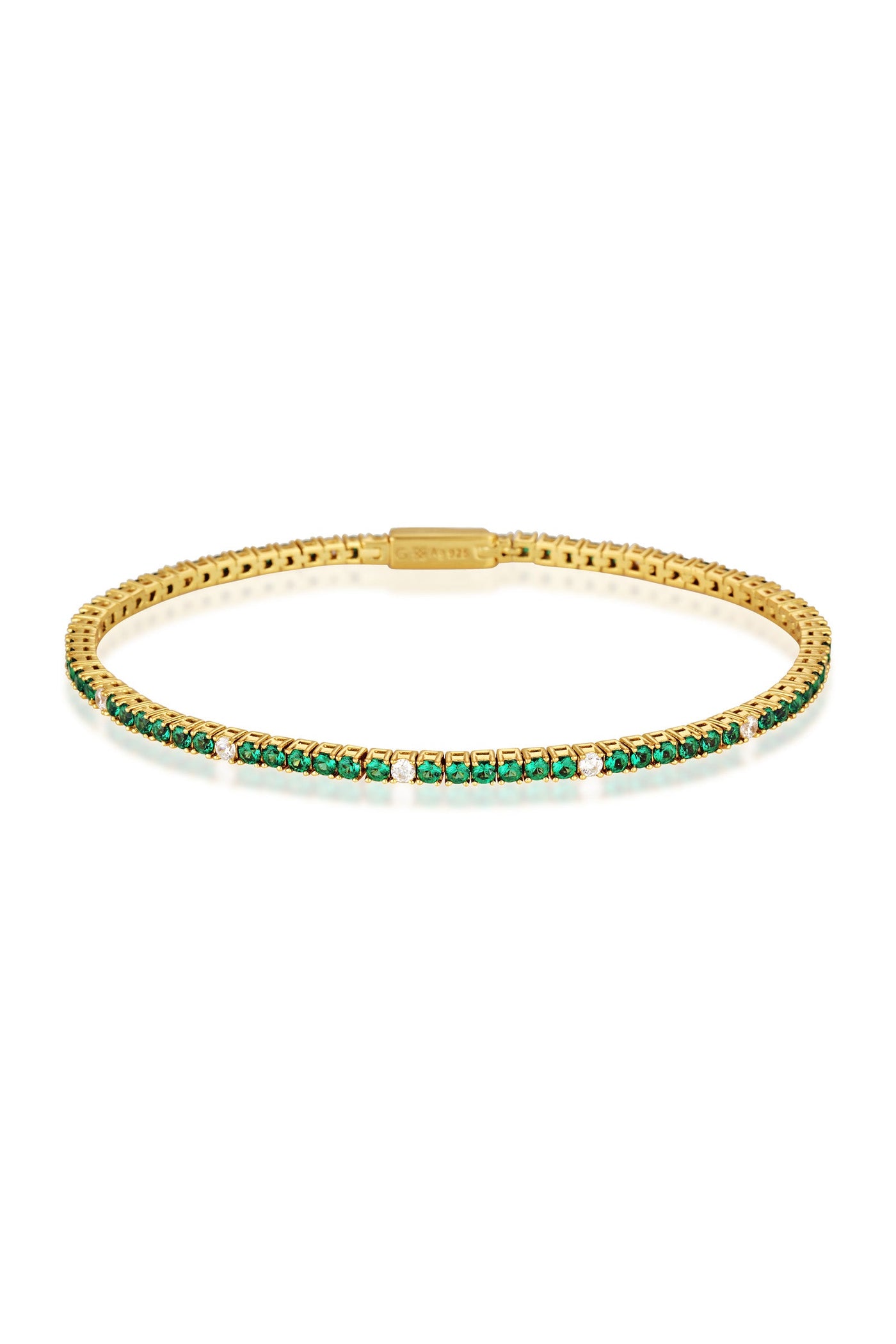 MILESTONE EMERALD 2MM TENNIS BRACELET IN GOLD
