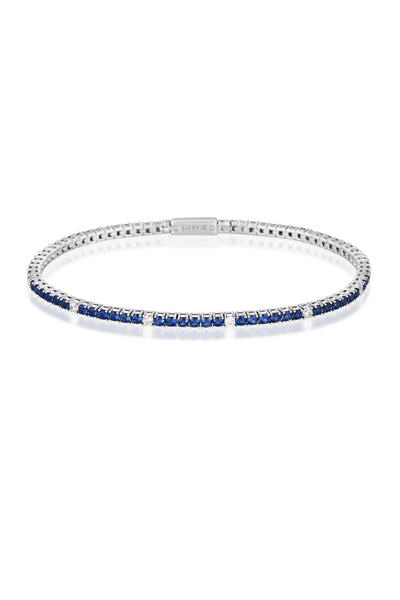MILESTONE SAPPHIRE 2MM TENNIS BRACELET IN SILVER