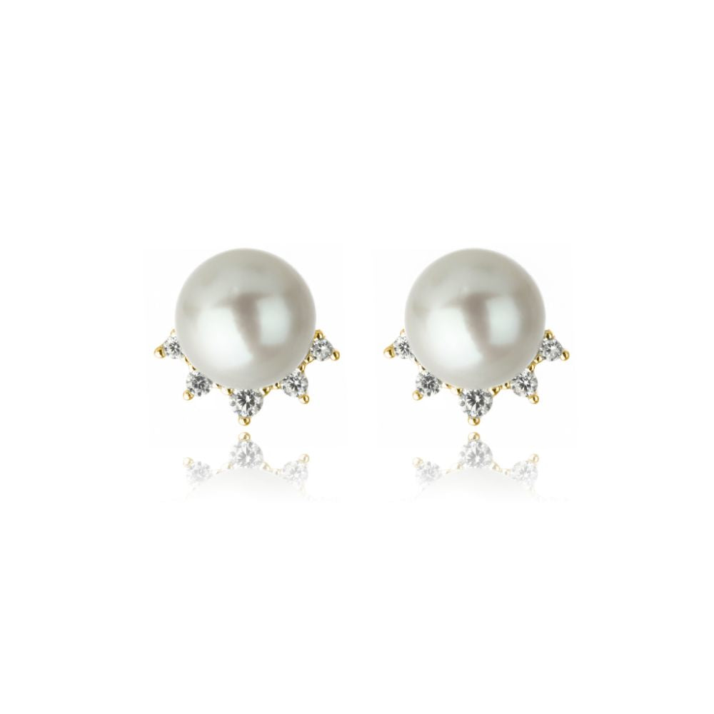 OCEANS COOGEE FRESHWATER PEARL EARRINGS GOLD