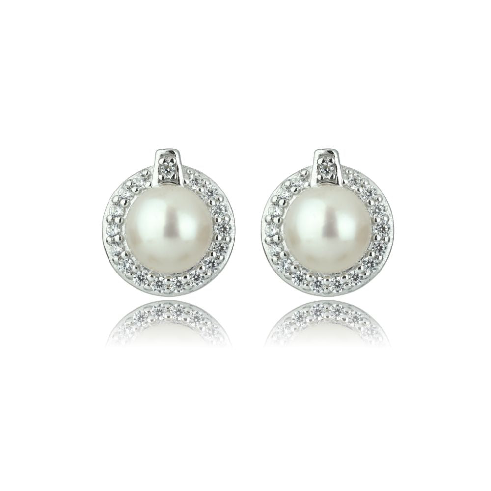 OCEANS TASMAN FRESHWATER PEARL EARRINGS SILVER