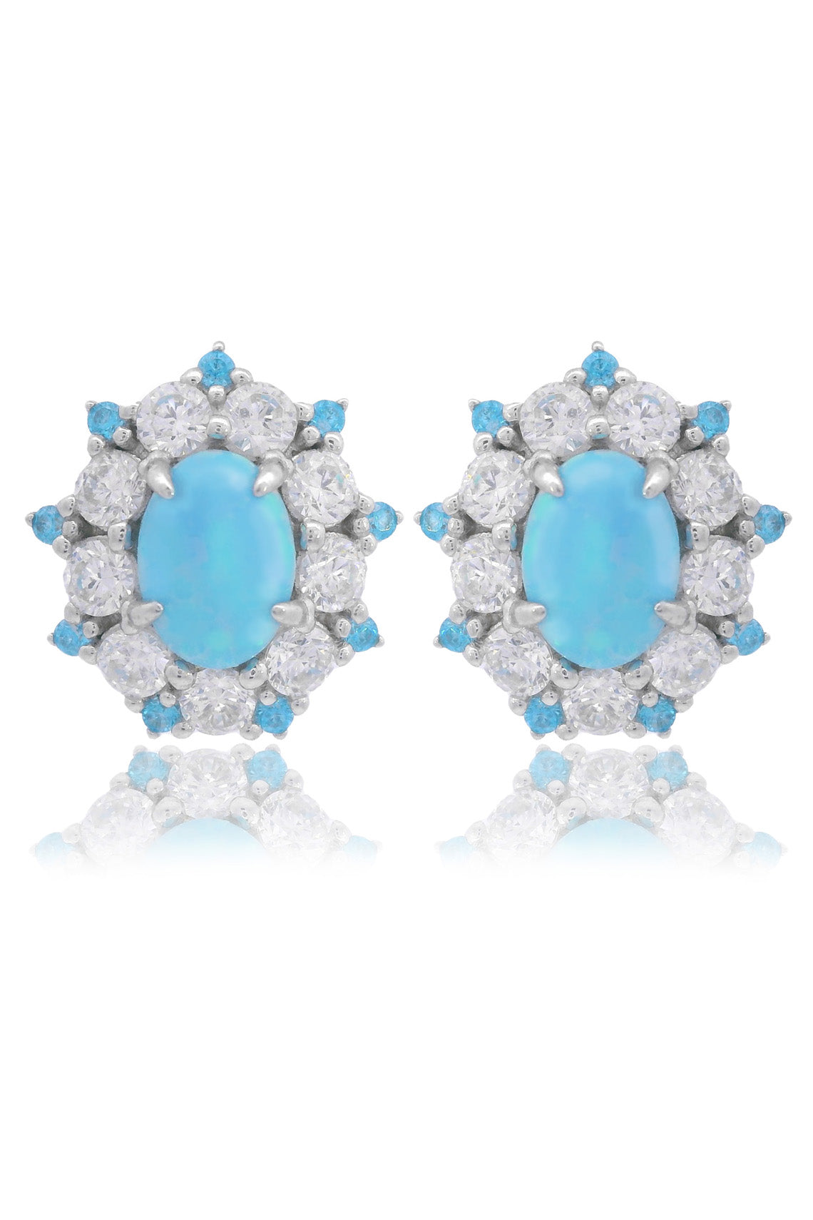 OPAL GLOW BARANGAROO BLUE CREATED OPAL EARRINGS