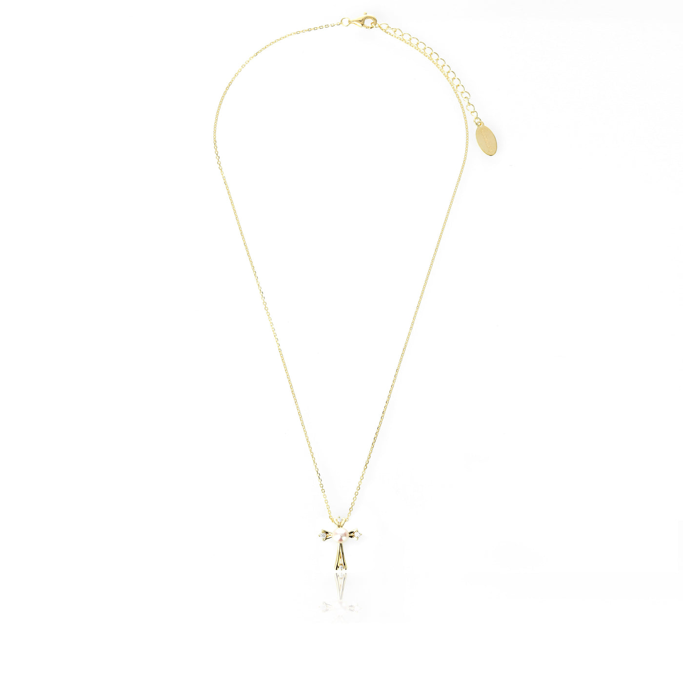 OCEANS FRESWATER PEARL CROSS GOLD