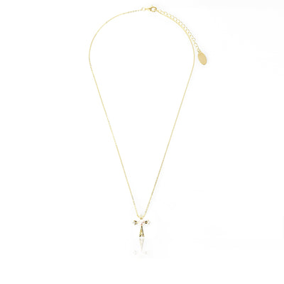 OCEANS FRESWATER PEARL CROSS GOLD