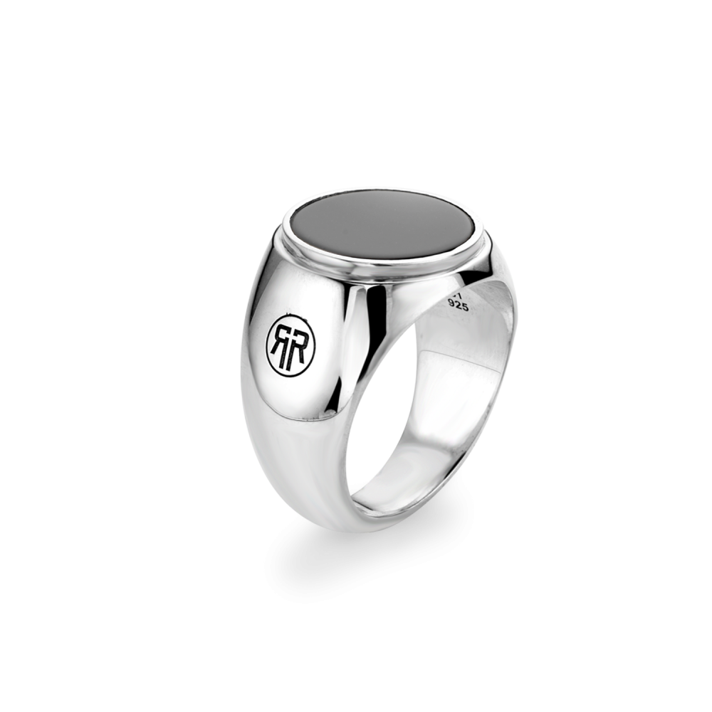 Rebel and Rose Ring Round Onyx Lowneck