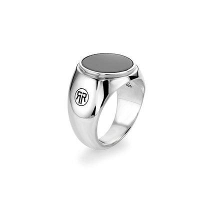 Rebel and Rose Ring Round Onyx Lowneck