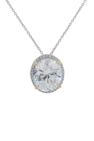 GEORGINI MIDNIGHT VELVET LIMITED EDITION SELENE TWO-TONE MOONLIGHT OVAL PENDANT