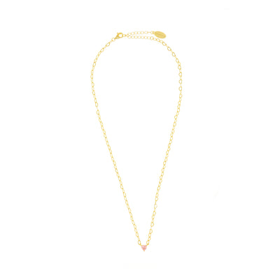 SWEETHEART HEART CHAIN NECKLACE PINK GOLD