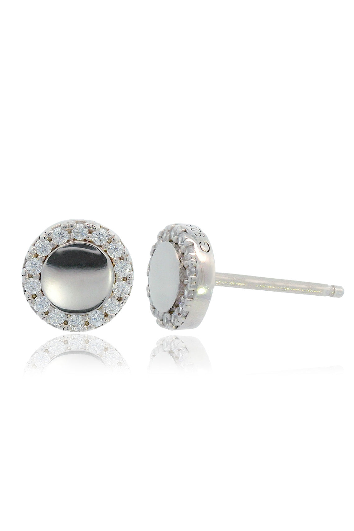 CHIC NOEL HIGH SHINE STUD EARRINGS SILVER