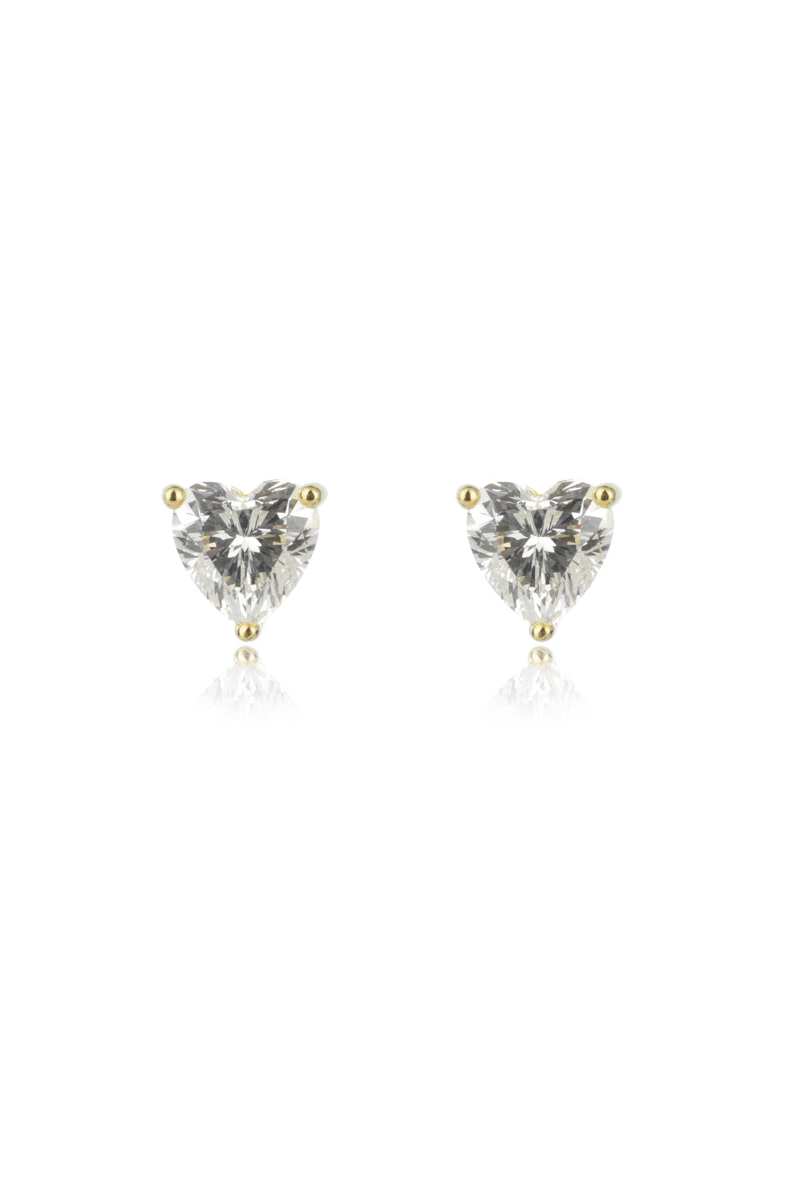 SWEETHEART HEART STUDS GOLD