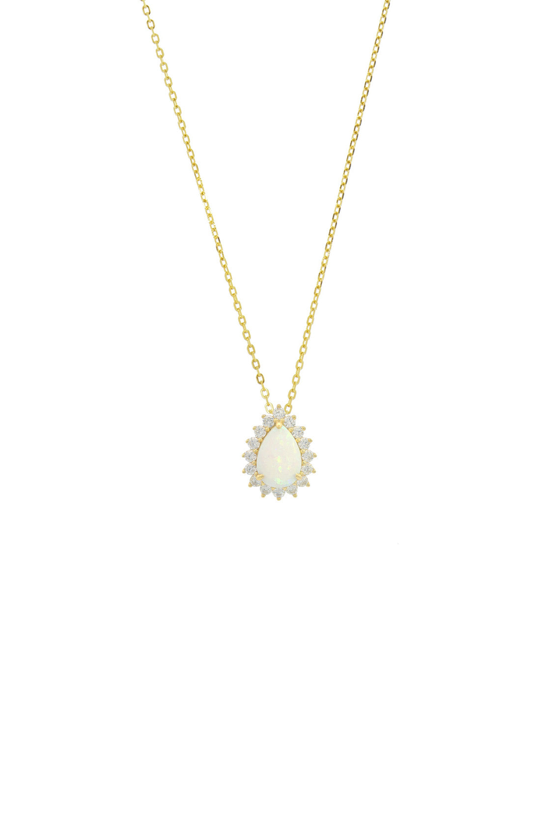 OPAL GLOW ROZELLE WHITE CREATED OPAL PENDANT GOLD