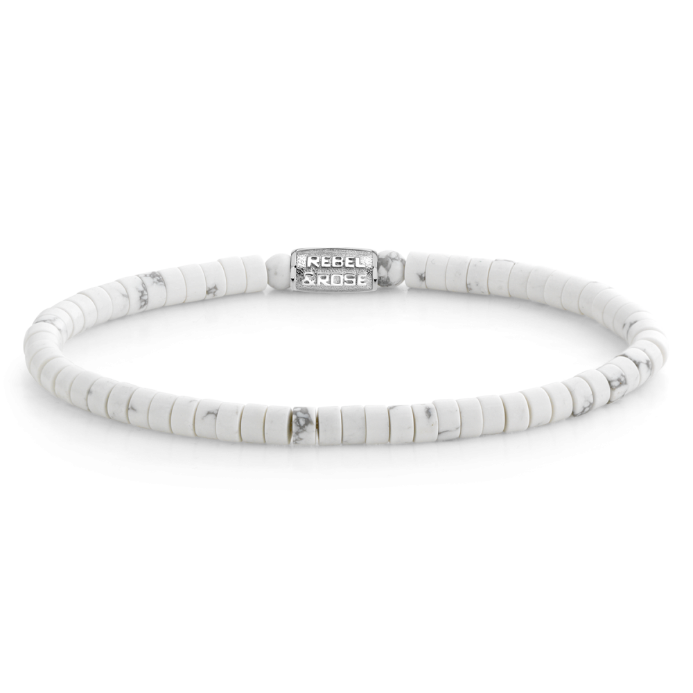 Rebel and Rose Slices - Virgin White 4mm Bracelet