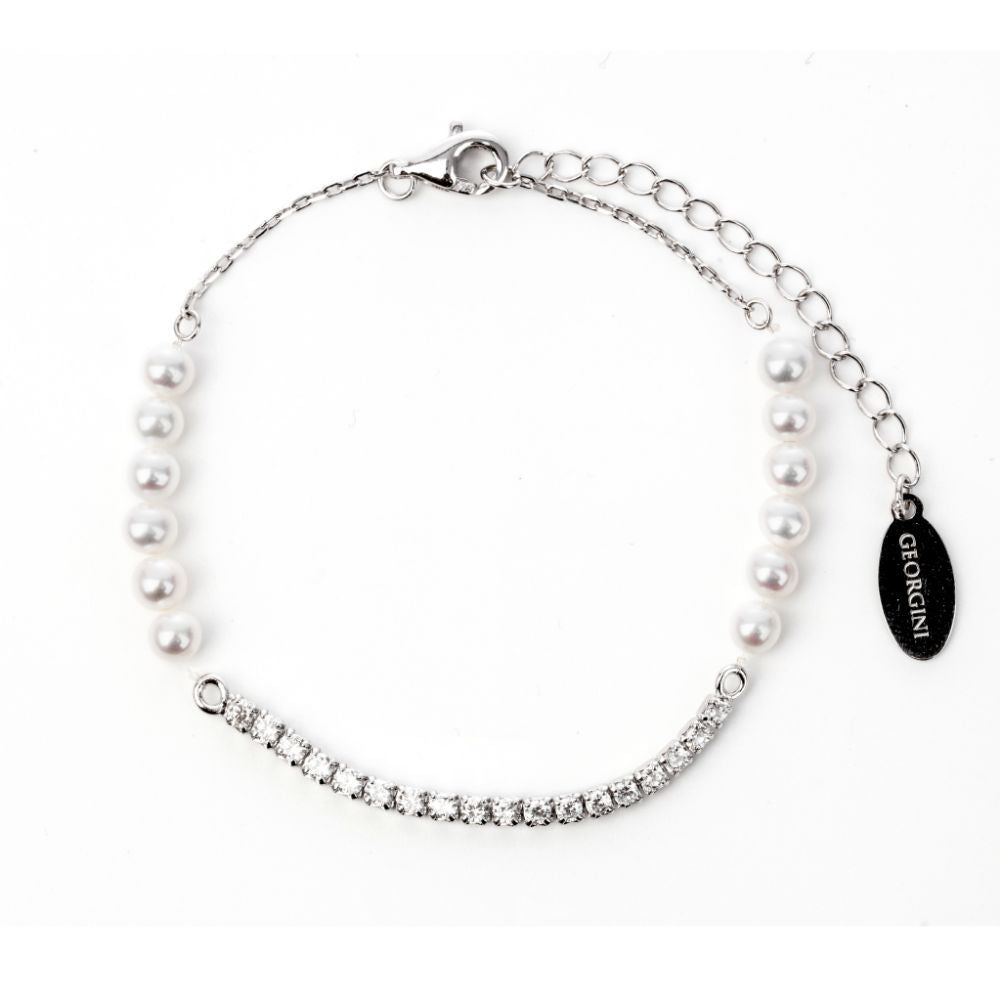 OCEANS WHITEHAVEN FRESHWATER PEARL TENNIS BRACELET 16cm +4cm