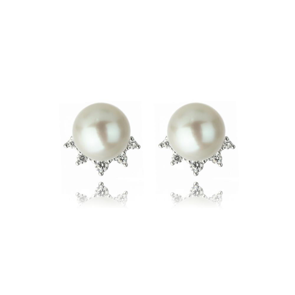 OCEANS COOGEE FRESHWATER PEARL EARRINGS SILVER