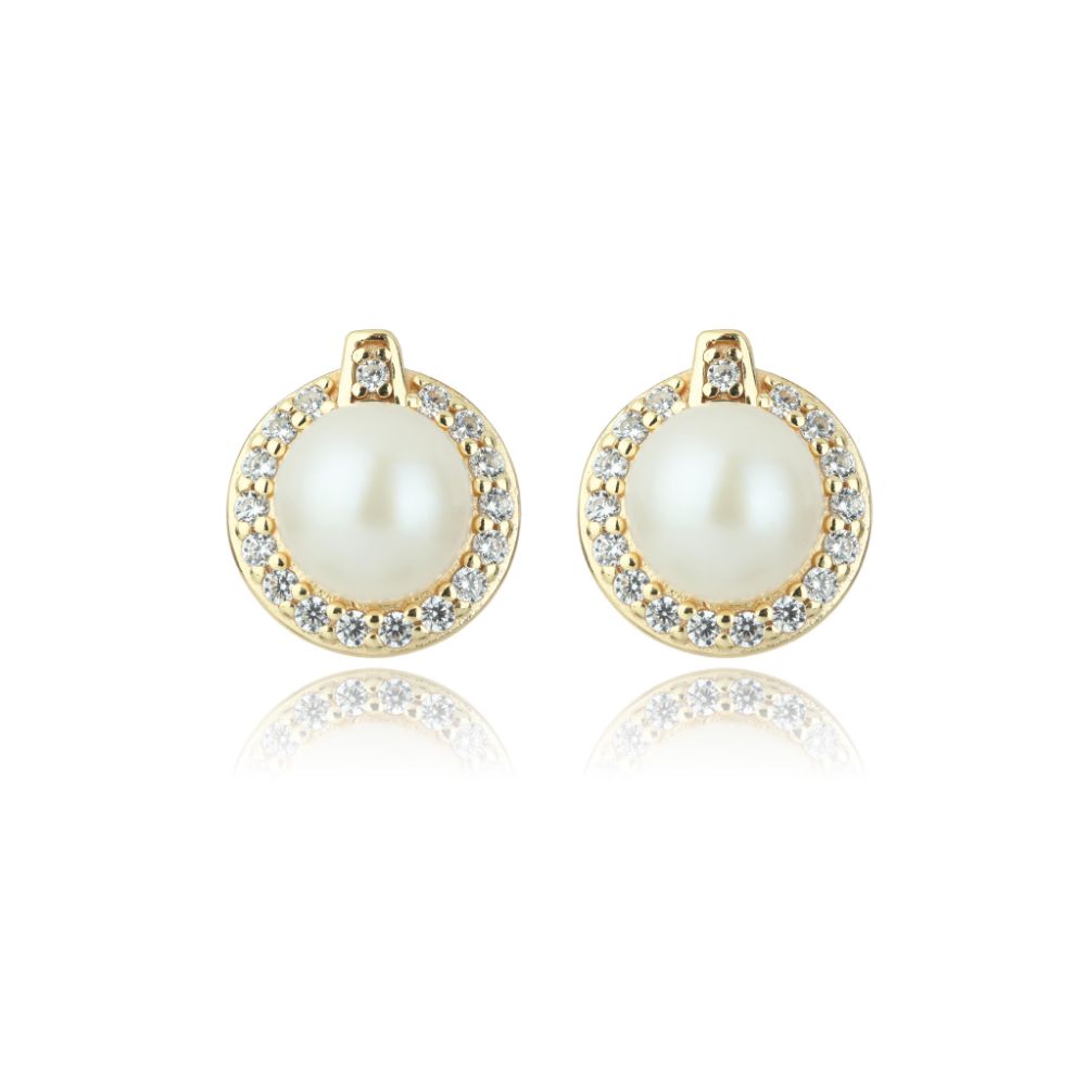 OCEANS TASMAN FRESHWATER PEARL EARRINGS GOLD