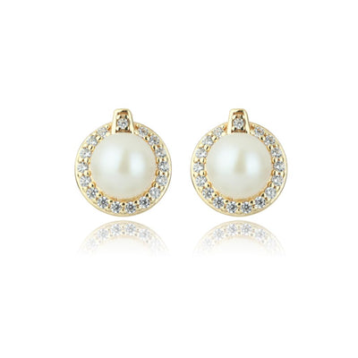 OCEANS TASMAN FRESHWATER PEARL EARRINGS GOLD