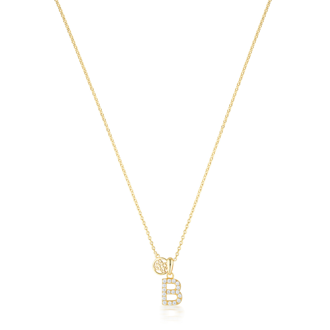 LUXURY LETTERS B INITIAL PENDANT GOLD