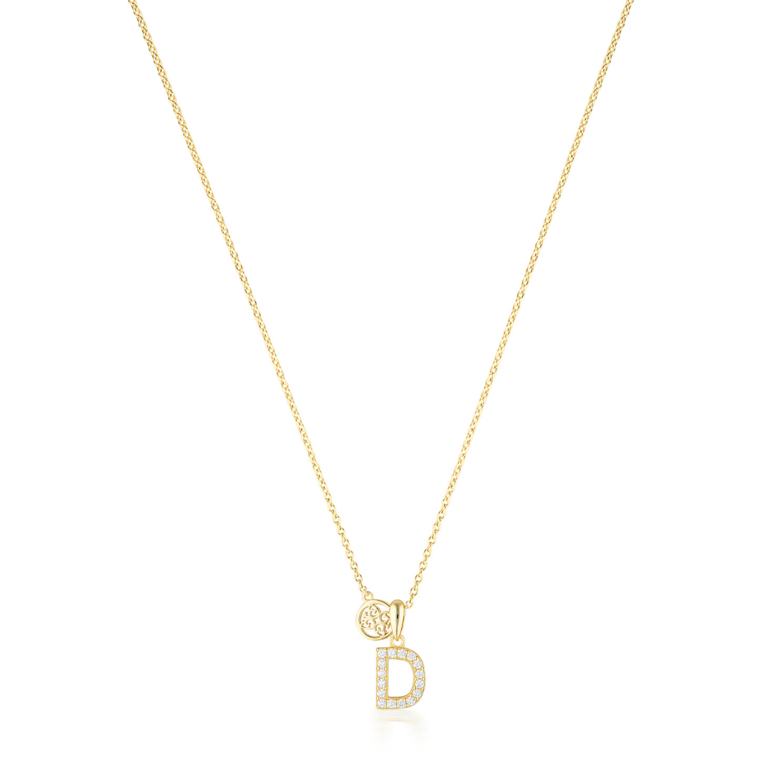 LUXURY LETTERS D INITIAL PENDANT GOLD