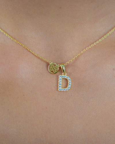 LUXURY LETTERS D INITIAL PENDANT GOLD