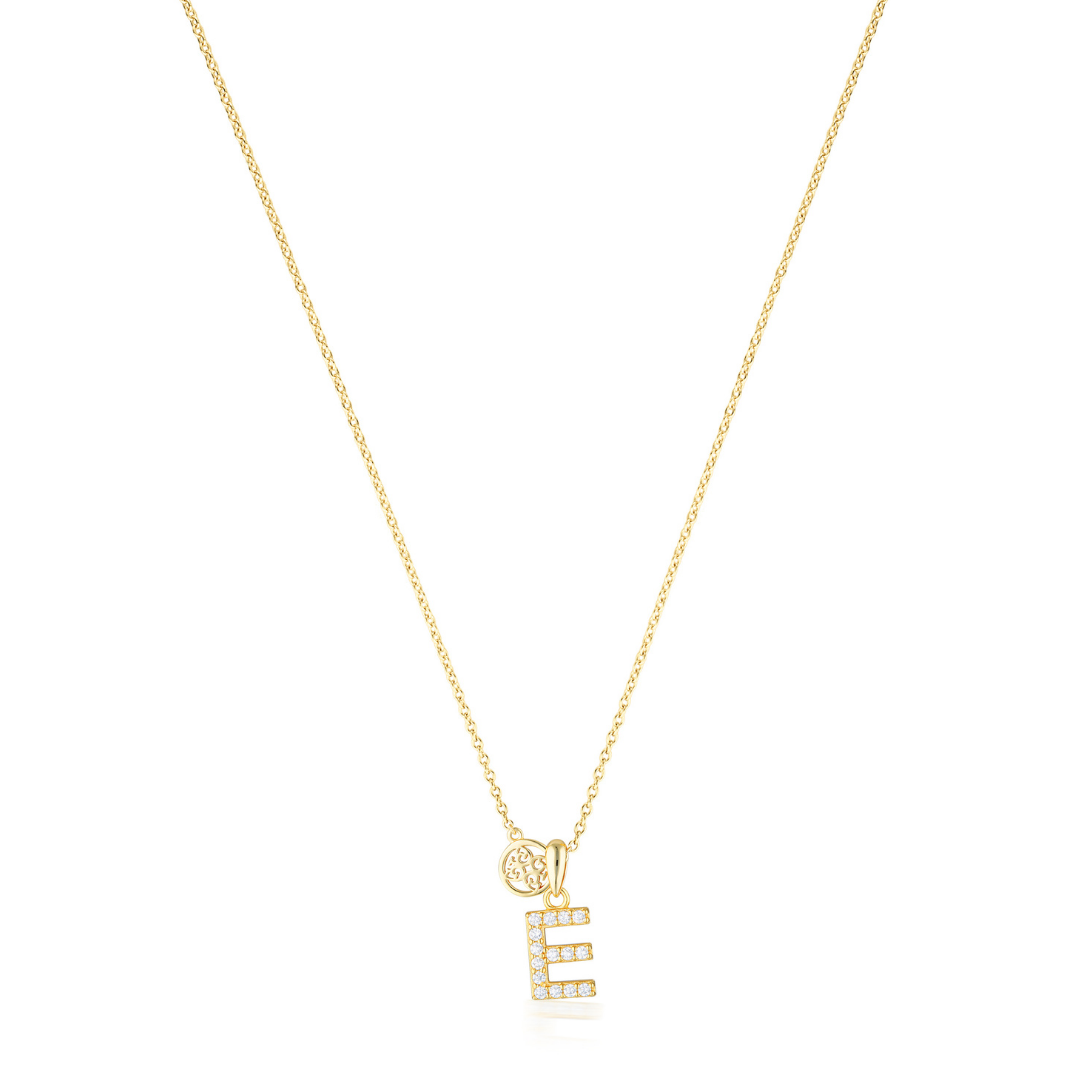 LUXURY LETTERS E INITIAL PENDANT GOLD