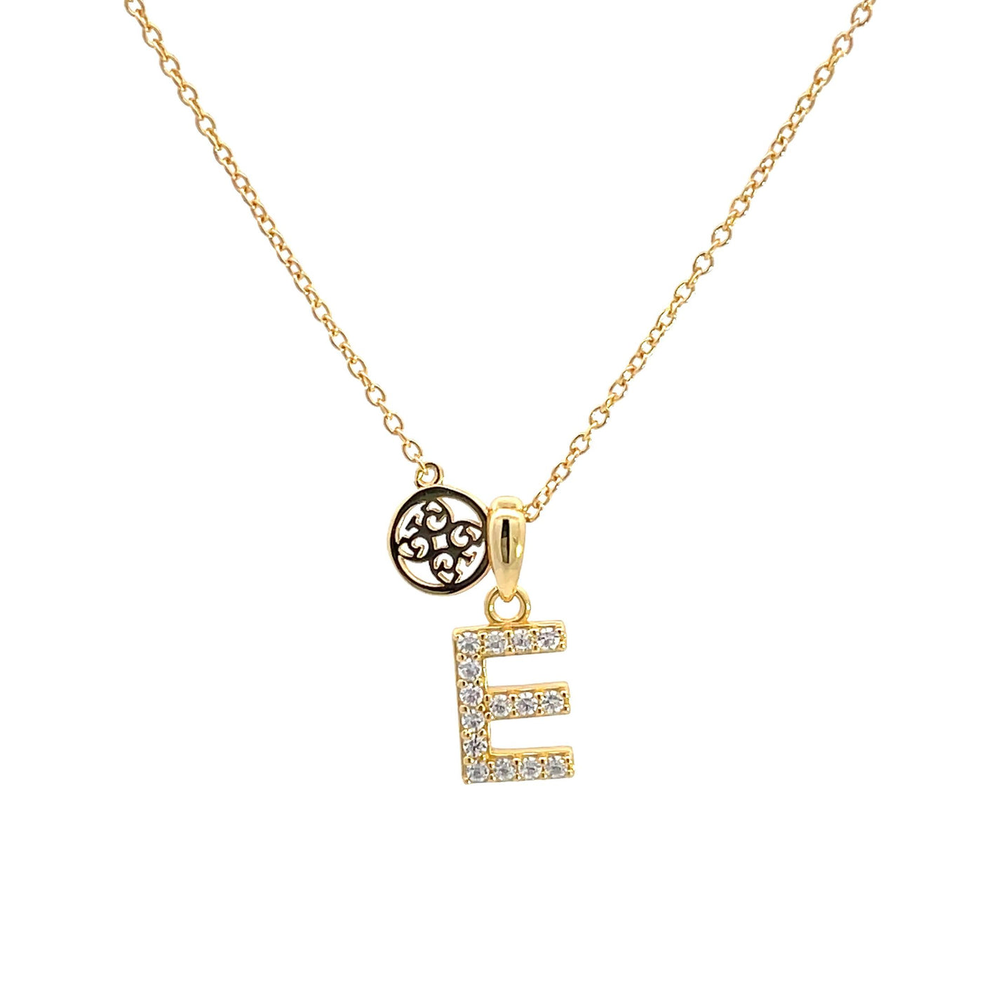 LUXURY LETTERS E INITIAL PENDANT GOLD