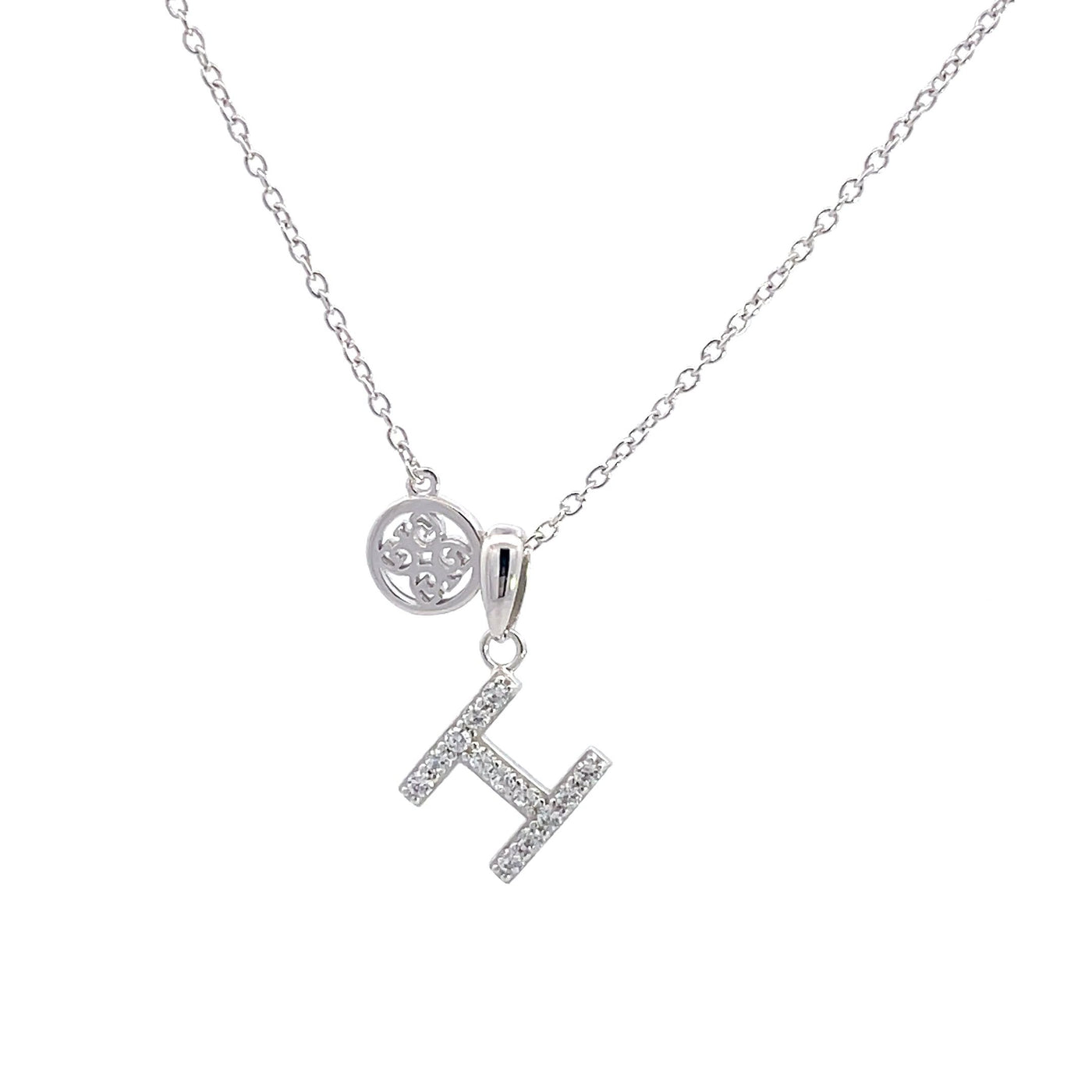 LUXURY LETTERS H INITIAL PENDANT SILVER