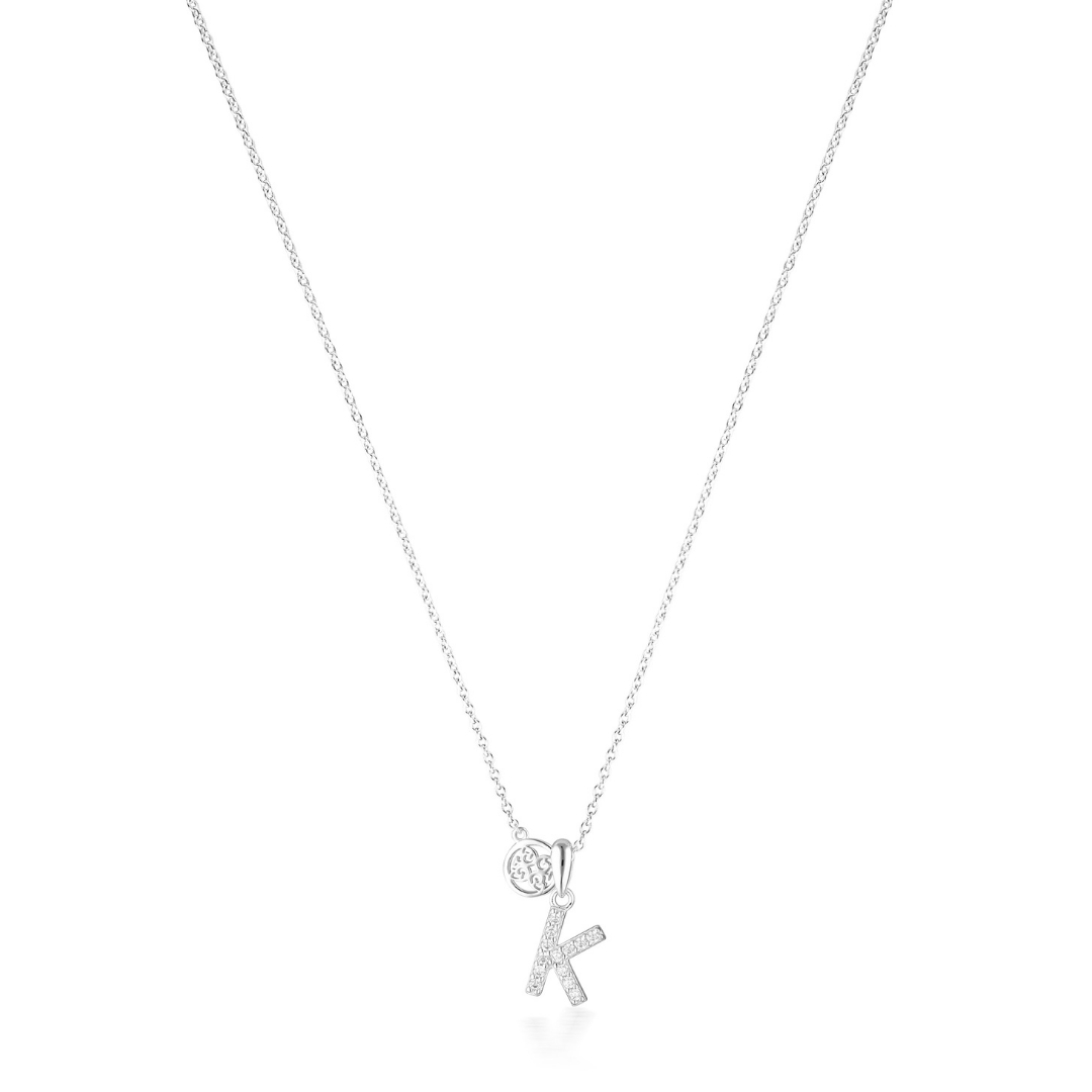 LUXURY LETTERS K INITIAL PENDANT SILVER