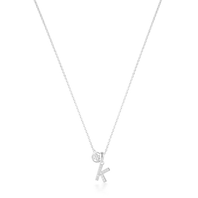 LUXURY LETTERS K INITIAL PENDANT SILVER