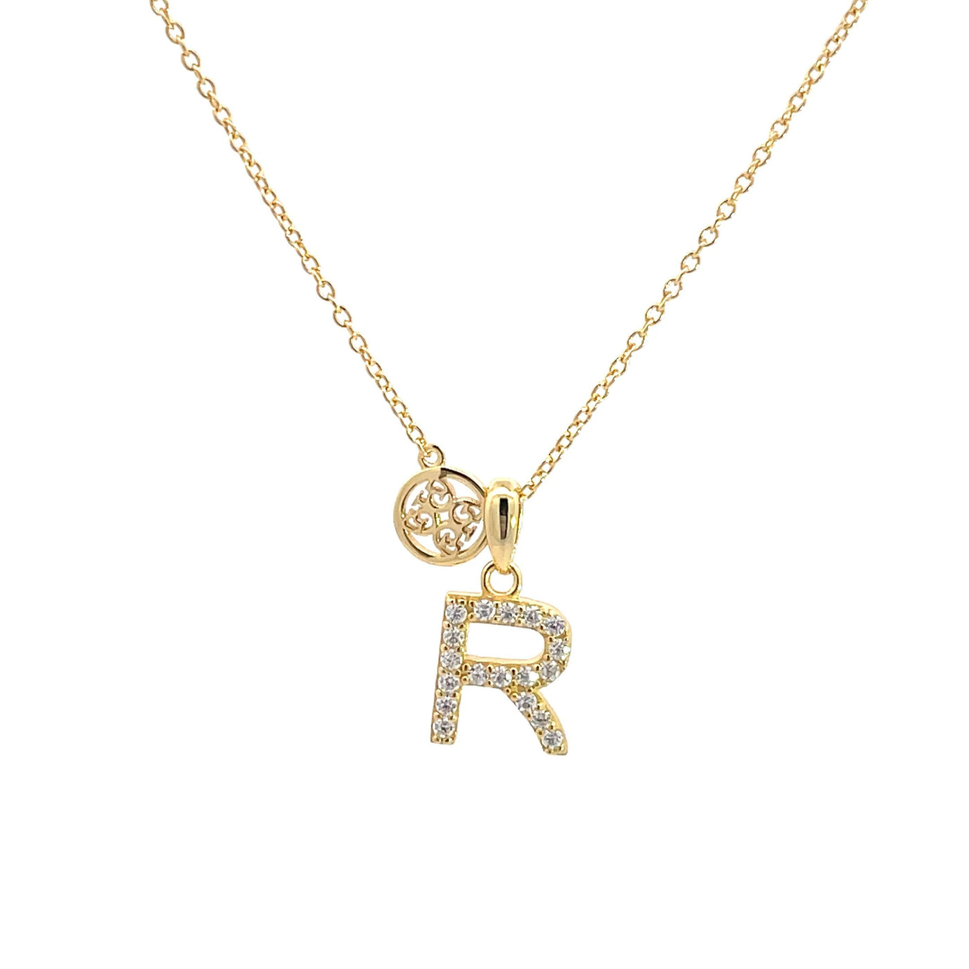 LUXURY LETTERS R INITIAL PENDANT GOLD