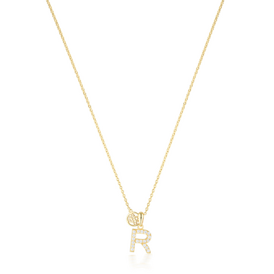 LUXURY LETTERS R INITIAL PENDANT GOLD