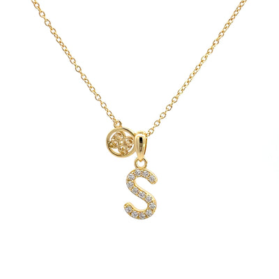 LUXURY LETTERS S INITIAL PENDANT GOLD