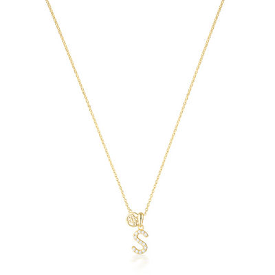 LUXURY LETTERS S INITIAL PENDANT GOLD