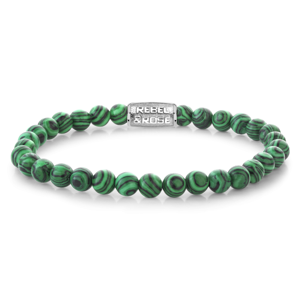 Rebel and Rose Malachite Green 6mm Bracelet