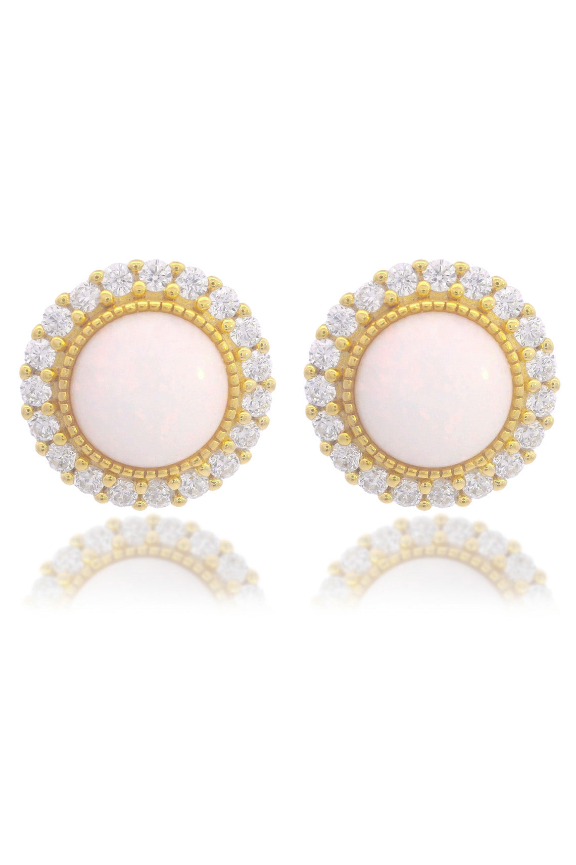 OPAL GLOW MARRINAWI WHITE CREATED OPAL EARRINGS GOLD