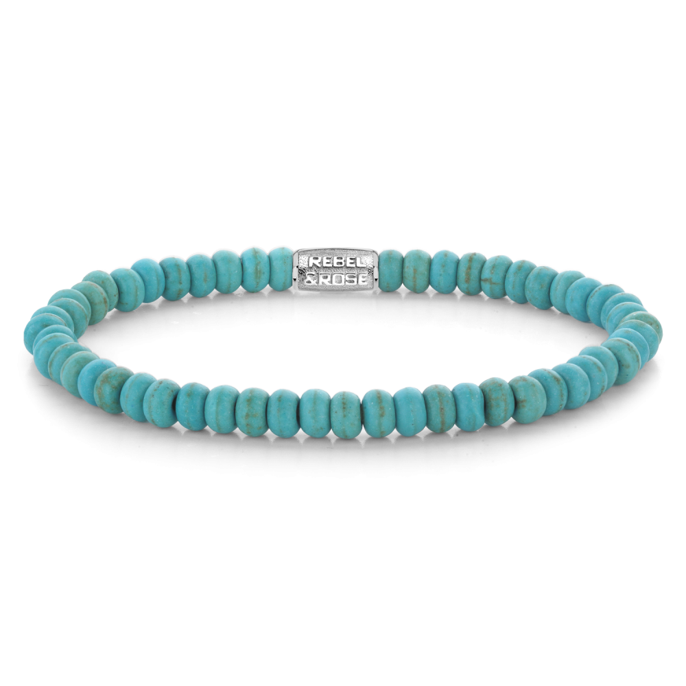 Rebel and Rose Turquoise Round Slices 4mm Bracelet