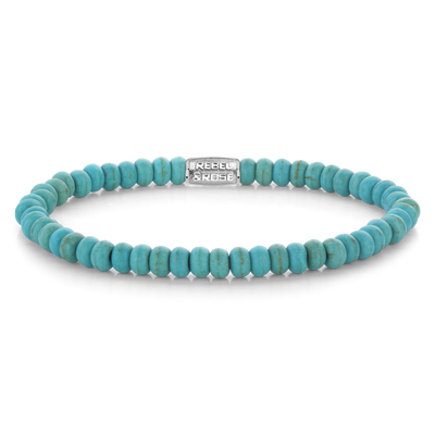 Rebel and Rose Turquoise Round Slices 4mm Bracelet