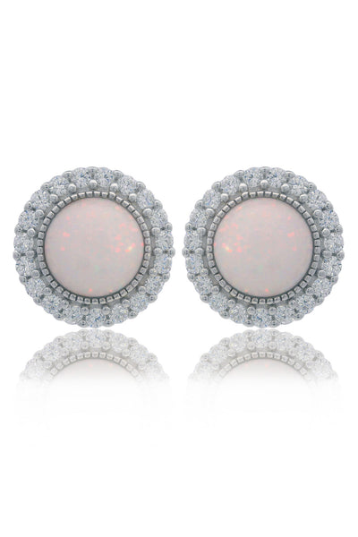 OPAL GLOW MARRINAWI WHITE CREATED OPAL EARRINGS SILVER