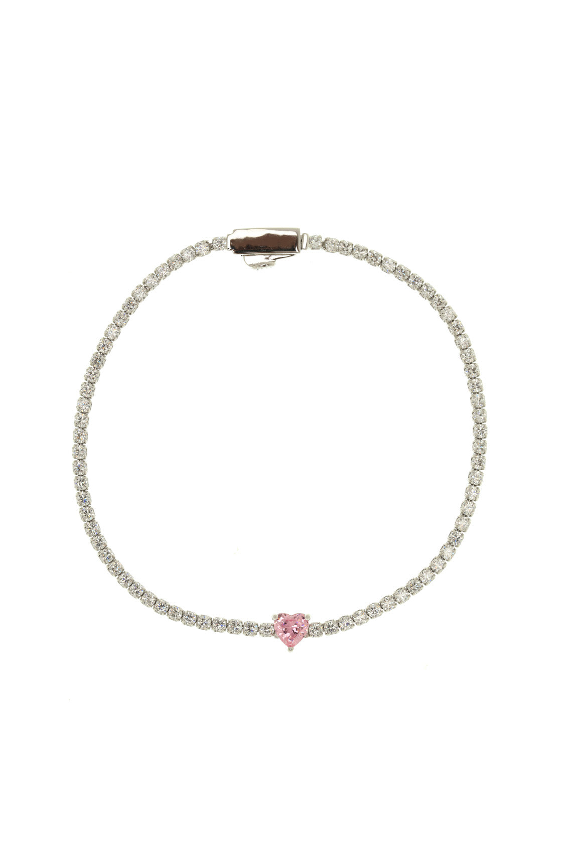 SWEETHEART TENNIS BRACELET SILVER 18CM