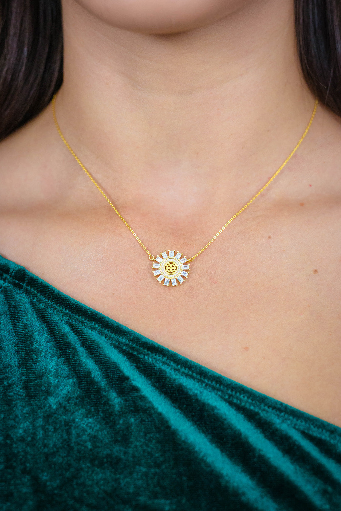 MY ONLY SUNSHINE BAGUETTE PENDANT GOLD