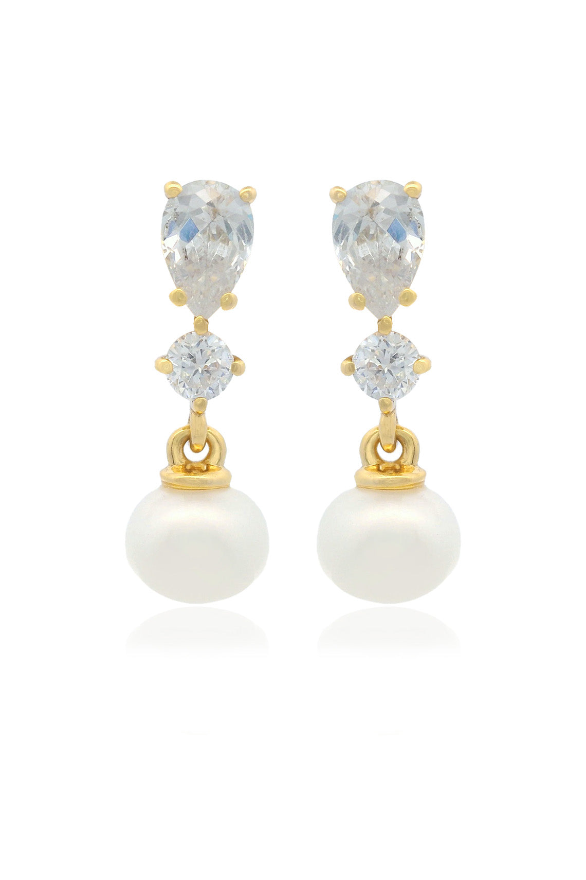 CHIC NOEL FRESHWATER PEARL PYRMONT EARRINGS GOLD