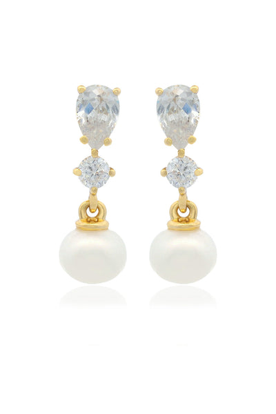 CHIC NOEL FRESHWATER PEARL PYRMONT EARRINGS GOLD