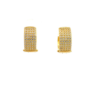 GODDESS MAEVE PAVE HOOP EARRINGS GOLD